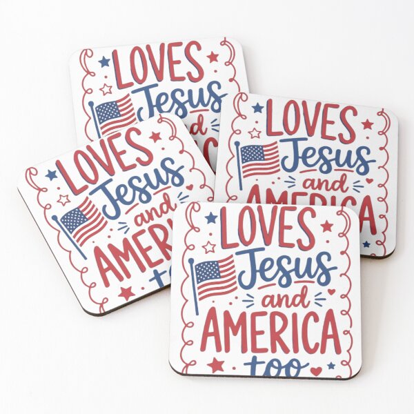 Item preview, Loves Jesus and America Too Patriotic Christian American Flag designed and sold by haitrieuic96.