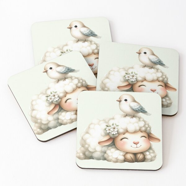 Item preview, Happy Little Lamb and Bird designed and sold by VibeShift Studio.