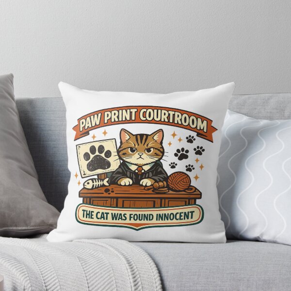Item preview, Paw Print Courtroom Funny Cat Judge designed and sold by Concrete Coffee Studio.