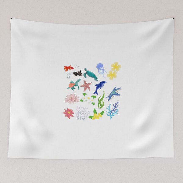 Item preview, Aesthetic Ocean Life Sticker Pack - Cute Sea Animals designed and sold by LabPixelPulse.