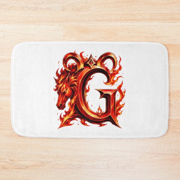 Item preview, Aries Emberstallion Flameglyph Letter G designed and sold by BlissBlvdShop.