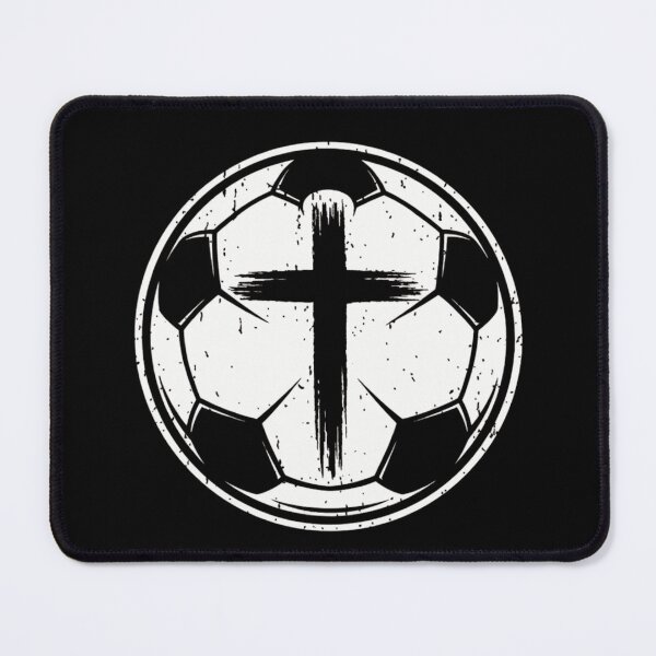 Item preview, Vintage Distressed Soccer Ball Cross Christian Faith Athlete designed and sold by haitrieuic96.