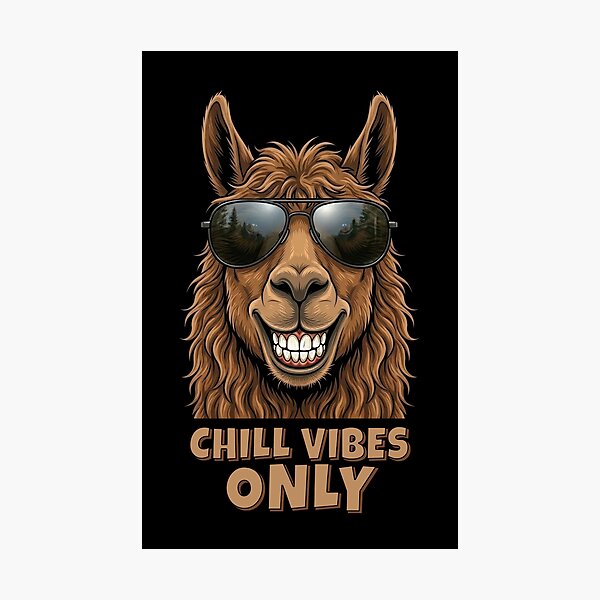 Item preview, Chill Vibes Only Funny Lama Sunglasses Retro Graphic designed and sold by DigitalArtx-com.