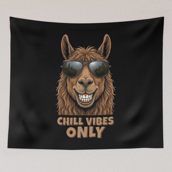 Item preview, Chill Vibes Only Funny Lama Sunglasses Retro Graphic designed and sold by DigitalArtx-com.