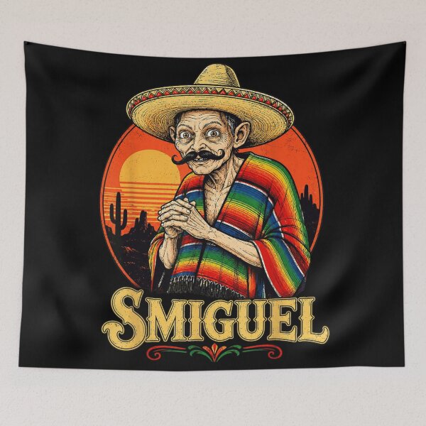 Item preview, Smiguel Mexican Gollum Desert Sunset Parody Sombrero Poncho Western Landscape Shirt designed and sold by YubitaLeLe.