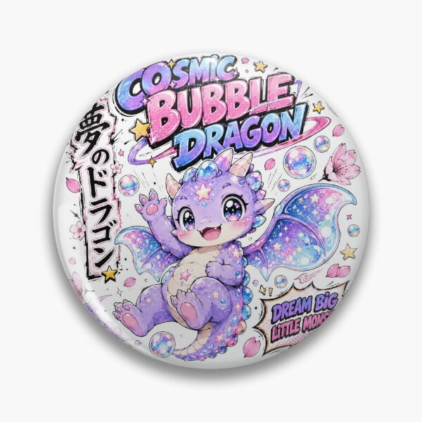 Item preview, Cosmic Bubble Dragon – Cute Kawaii Manga Monster designed and sold by BadMary.