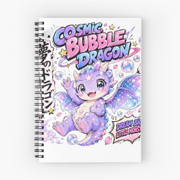 Item preview, Cosmic Bubble Dragon – Cute Kawaii Manga Monster designed and sold by BadMary.