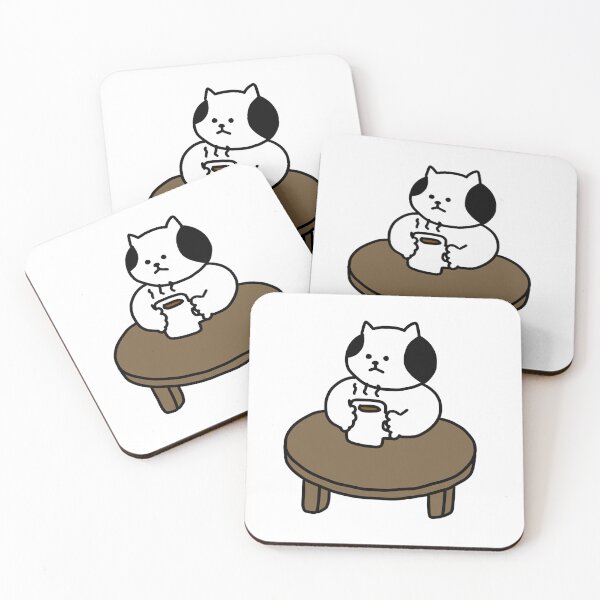 Item preview, a Cat with a cup of coffee designed and sold by superbaechoo.