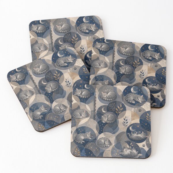 Item preview, Sleeping Gray Tabby Cat Transparent Circle Pattern designed and sold by Mindworx21.