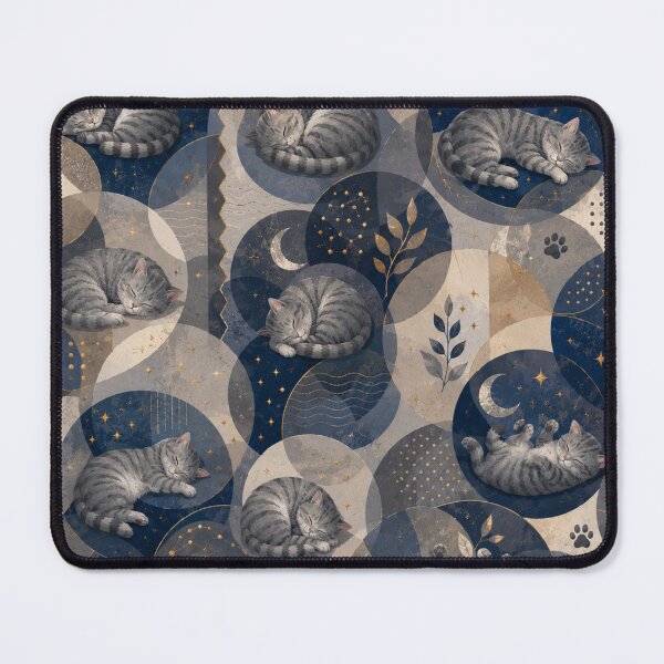 Item preview, Sleeping Gray Tabby Cat Transparent Circle Pattern designed and sold by Mindworx21.
