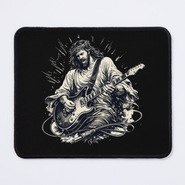 Item preview, Rockstar Jesus Shredding Guitar - Funny Christian Rock Metal Band Art designed and sold by haitrieuic96.