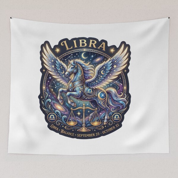 Item preview, Libra Pegasus Galaxy Balance Scales Celestial Zodiac Art designed and sold by Zodiac Celestial Art.