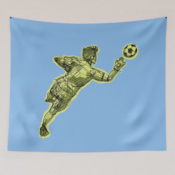 Item preview, Block Soccer Ball with blue background designed and sold by missmann.