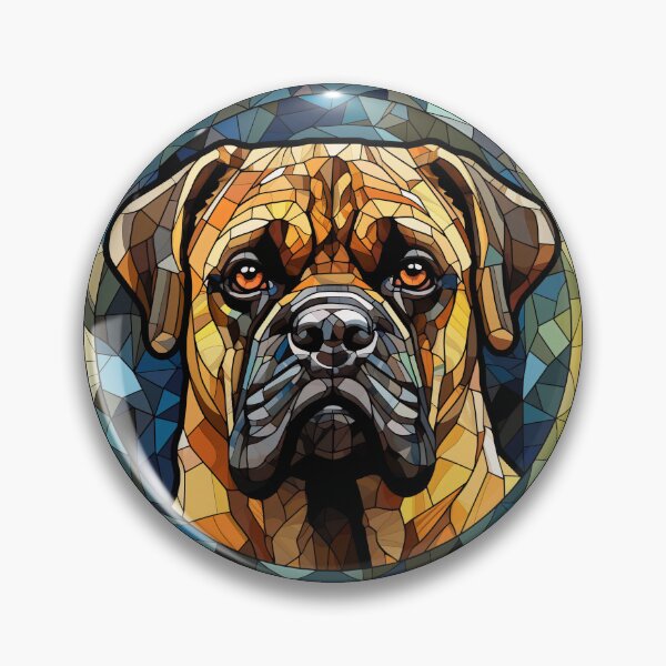 Item preview, English Mastiff Dog Stained Glass Leadlight Artistic Design Mom Dad designed and sold by rafaeltto.