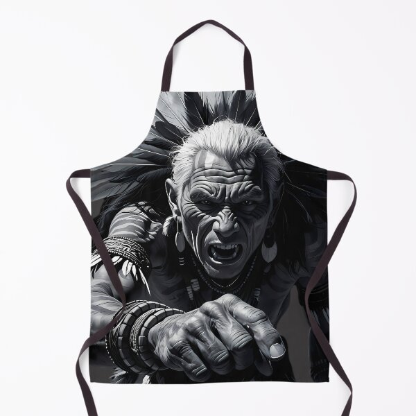 Item preview, Fierce Tribal Warrior - Monochromatic Dark Art Warrior Chief designed and sold by Structure-Blue.