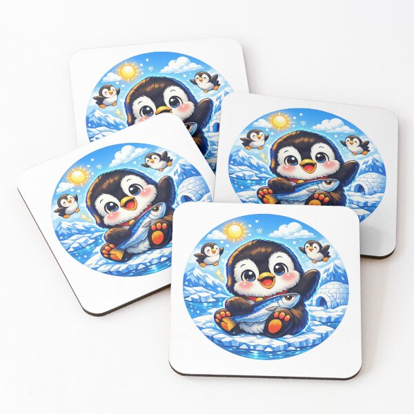 Item preview, Cute Cartoon Penguin Fishing in Winter Snow designed and sold by Nadir071010.