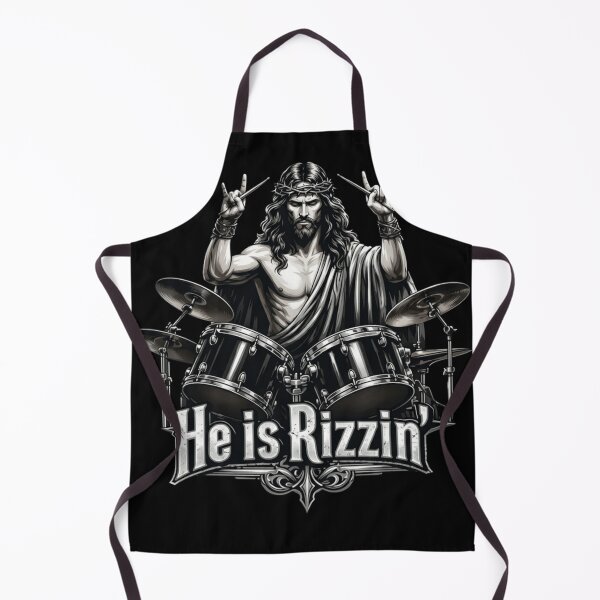 Item preview, He Is Rizzin' Funny Metal Jesus Drummer Christian Meme designed and sold by haitrieuic96.