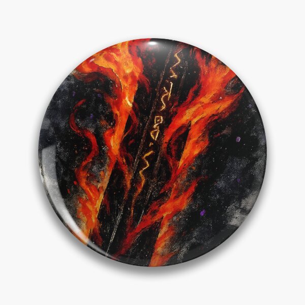 Item preview, Emberfall Greatsword — Fire Magic Sumi-e Ink Fantasy Art Print designed and sold by MouradStudio.
