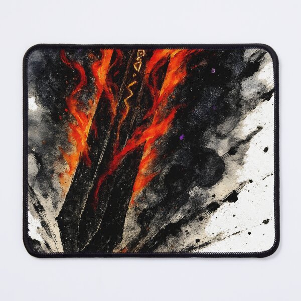 Item preview, Emberfall Greatsword — Fire Magic Sumi-e Ink Fantasy Art Print designed and sold by MouradStudio.