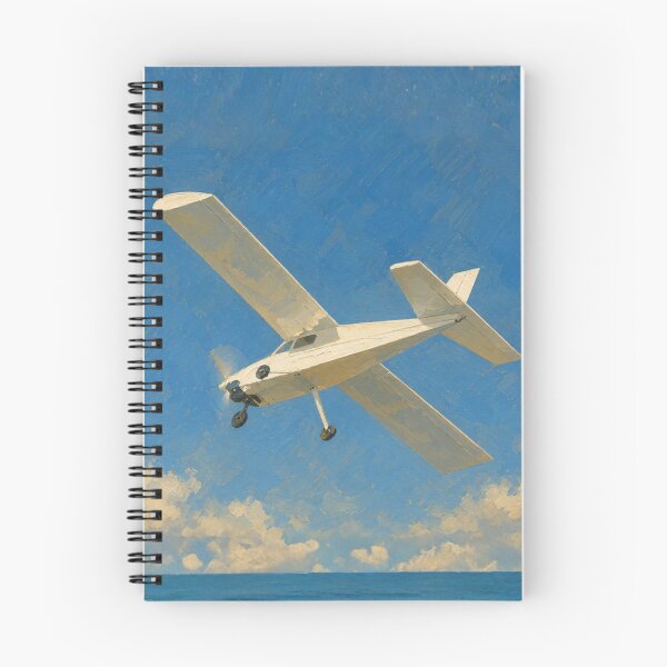 Item preview, Light Single-Engine Airplane Flying Over the Ocean Illustration designed and sold by EMairplanes.