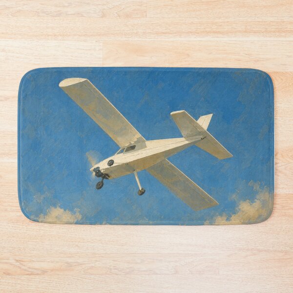 Item preview, Light Single-Engine Airplane Flying Over the Ocean Illustration designed and sold by EMaviation_.