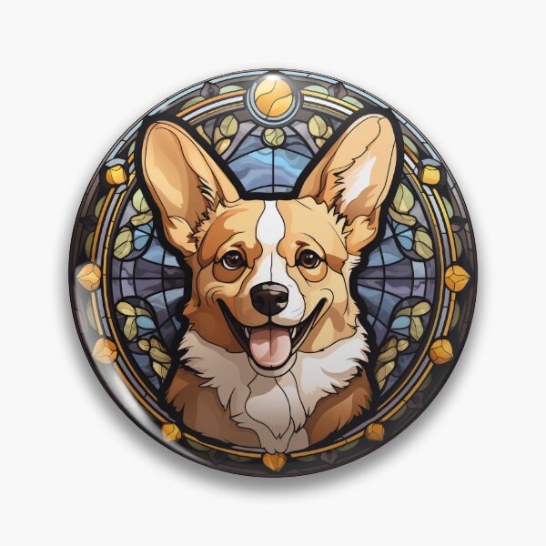 Item preview, Fawn Corgi Dog Stained Glass Leadlight Artistic Design Mom Dad designed and sold by rafaeltto.