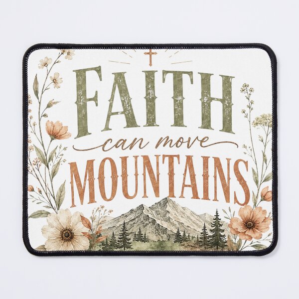 Item preview, Faith Can Move Mountains Christian Bible Verse Floral Design designed and sold by Omanut Studio — By Ashwin..