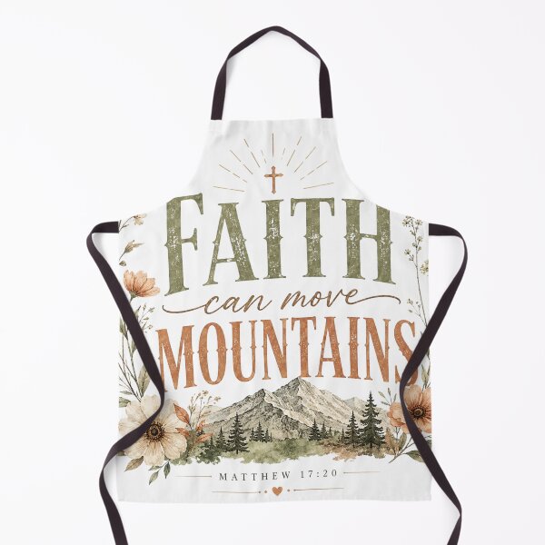 Item preview, Faith Can Move Mountains Christian Bible Verse Floral Design designed and sold by Omanut Studio — By Ashwin..