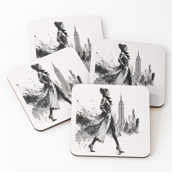 Item preview, Elegant Lady & streets of New York – Luxury Fashion Watercolor Art. designed and sold by NewtBoo.