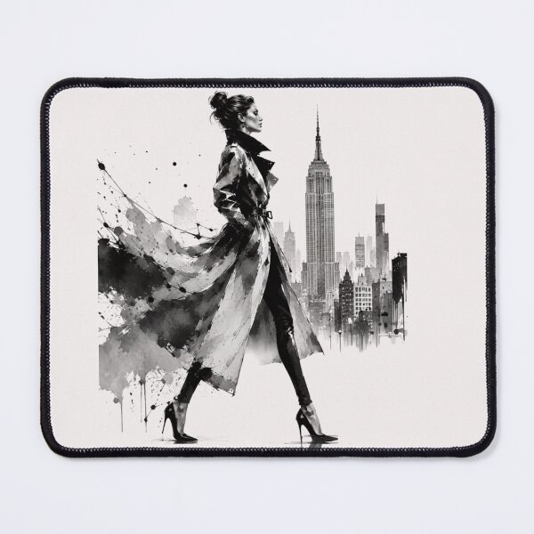 Item preview, Elegant Lady & streets of New York – Luxury Fashion Watercolor Art. designed and sold by NewtBoo.