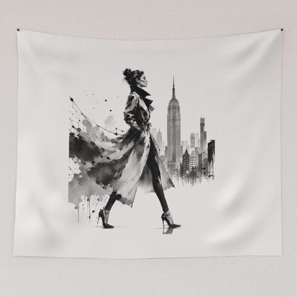 Item preview, Elegant Lady & streets of New York – Luxury Fashion Watercolor Art. designed and sold by NewtBoo.