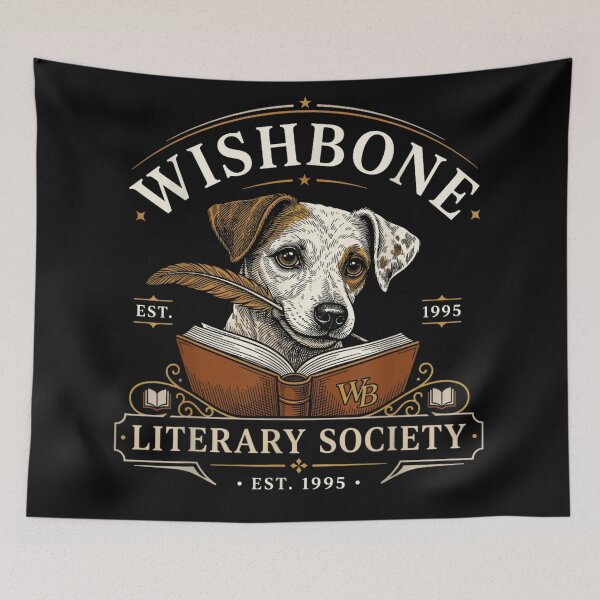 Item preview, Wishbone Literary Society Est 1995 Jack Russell Terrier Book Lovers Club designed and sold by EricCotanori.