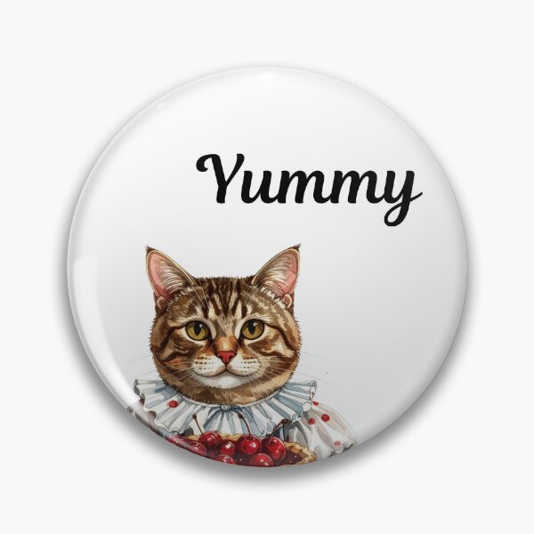 Item preview, Yumm Cute Cat with Cherry Pie – Funny Food Lover Kitty Design designed and sold by EVESTUDIOART.