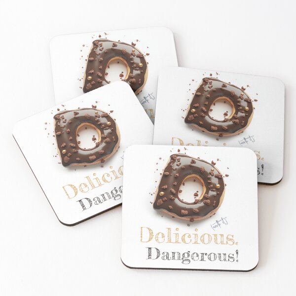 Item preview, Donut Alphabet Letter D - Deliciously Dangerously - Funny Food Typography designed and sold by sabantha.