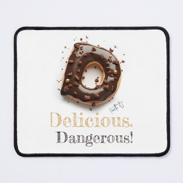 Item preview, Donut Alphabet Letter D - Deliciously Dangerously - Funny Food Typography designed and sold by sabantha.