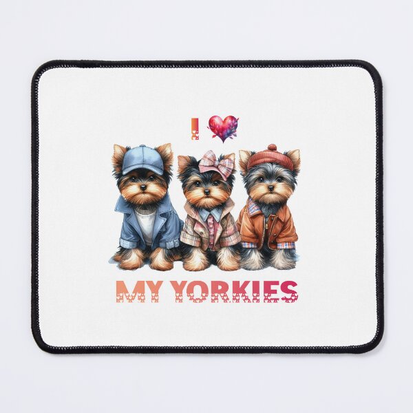 Item preview, I Love My Yorkies Cute Yorkies Watercolor Art designed and sold by adriana-holmes.
