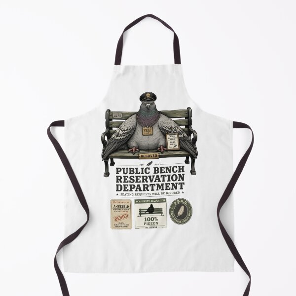 Item preview, Title: Public Bench Reservation Department Funny Pigeon Design designed and sold by Print Loft.