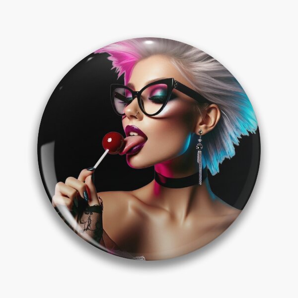 Item preview, Cyberpunk Girl Licking Candy Pop designed and sold by Voodoo Store Paranormal Collections.