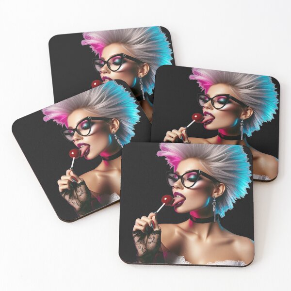 Item preview, Cyberpunk Girl Licking Candy Pop designed and sold by Voodoo Store Paranormal Collections.