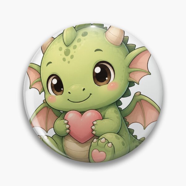 Item preview, Clover the Dragon Holding a Heart designed and sold by HeartwingStudio.