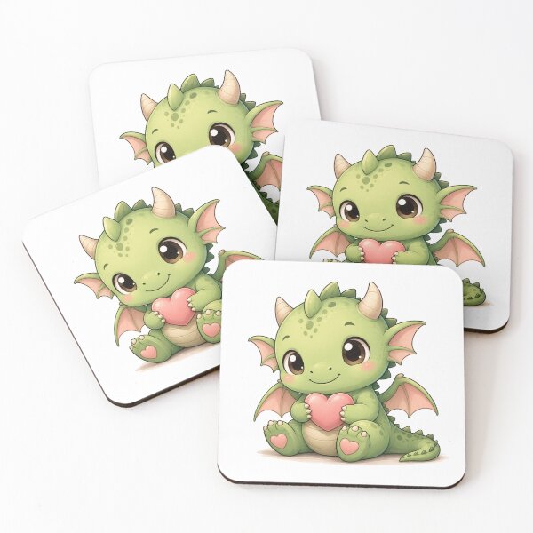 Item preview, Clover the Dragon Holding a Heart designed and sold by HeartwingStudio.