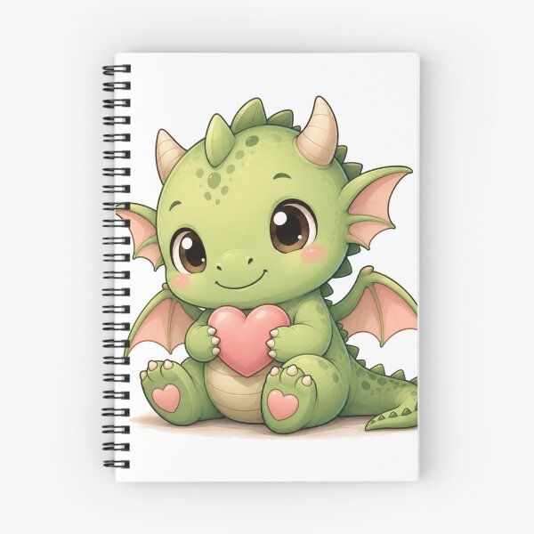 Item preview, Clover the Dragon Holding a Heart designed and sold by HeartwingStudio.