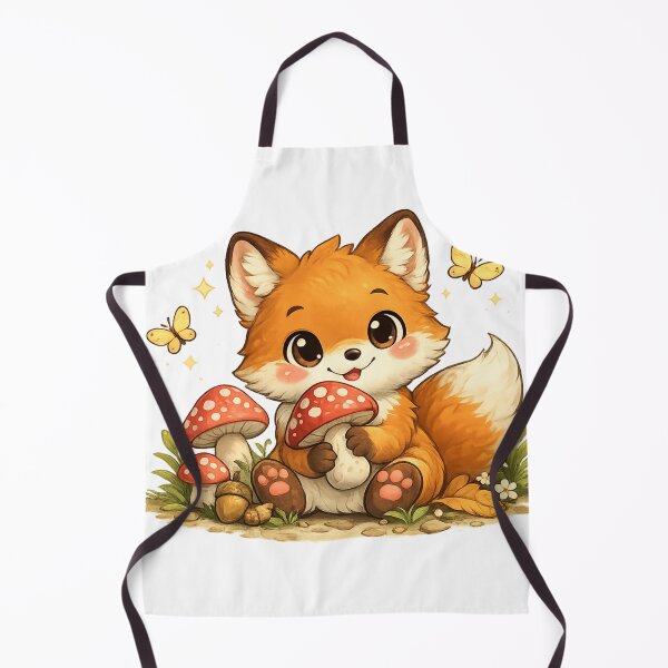 Item preview, Bramble the Fox with Forest Mushrooms designed and sold by HeartwingStudio.