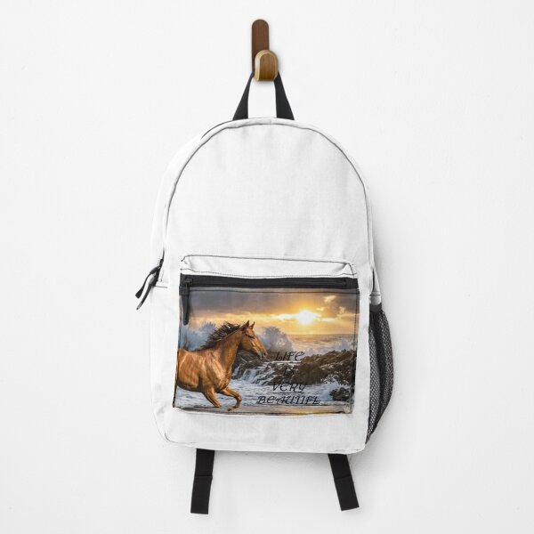 Item preview, life is very beautiful , horse, running horse , golden sunset designed and sold by ar0001.
