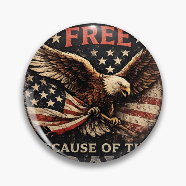 Item preview, Land of the Free Because of the Brave Vintage Bald Eagle Patriotic T-Shirt designed and sold by mariolasworld.