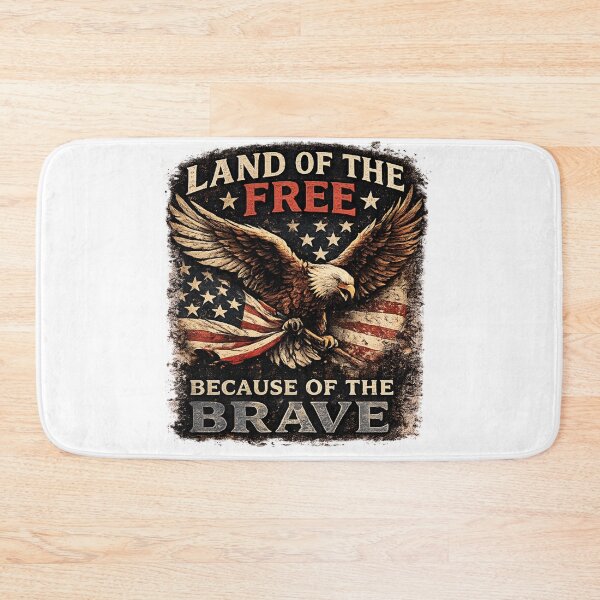 Item preview, Land of the Free Because of the Brave Vintage Bald Eagle Patriotic T-Shirt designed and sold by mariolasworld.
