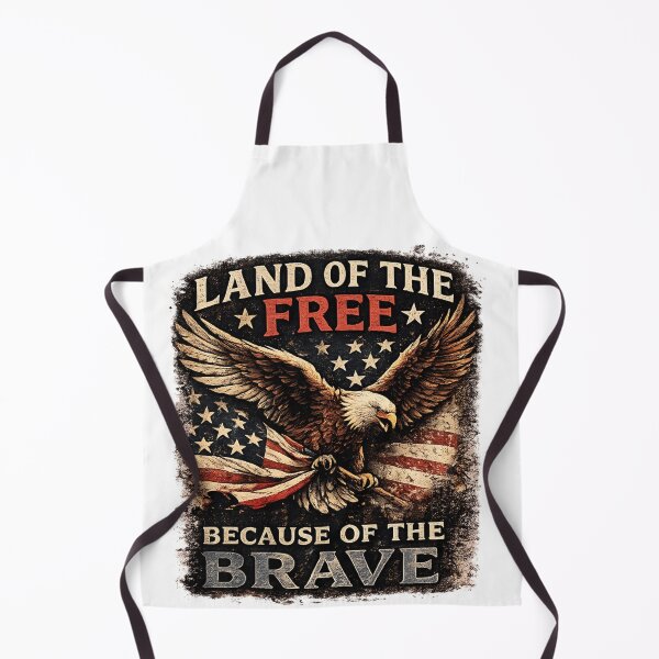 Item preview, Land of the Free Because of the Brave Vintage Bald Eagle Patriotic T-Shirt designed and sold by mariolasworld.