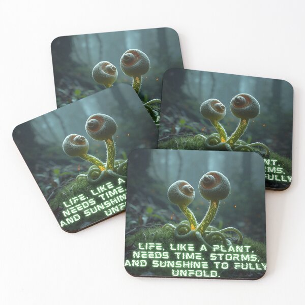 Item preview, Glowing Alien Flora - Growth and Resilience Quote designed and sold by Marcin Dabski.