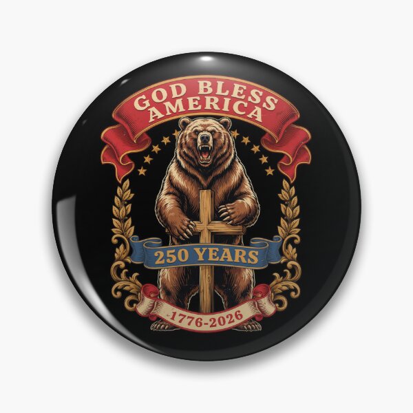 Item preview, God Bless America Bear Cross 250 Years 1776-2026 Patriotic Semiquincentennial v2 designed and sold by DarylWelsh2024.