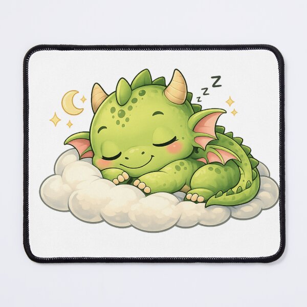 Item preview, Clover the Dragon Sleeping on a Cloud designed and sold by HeartwingStudio.